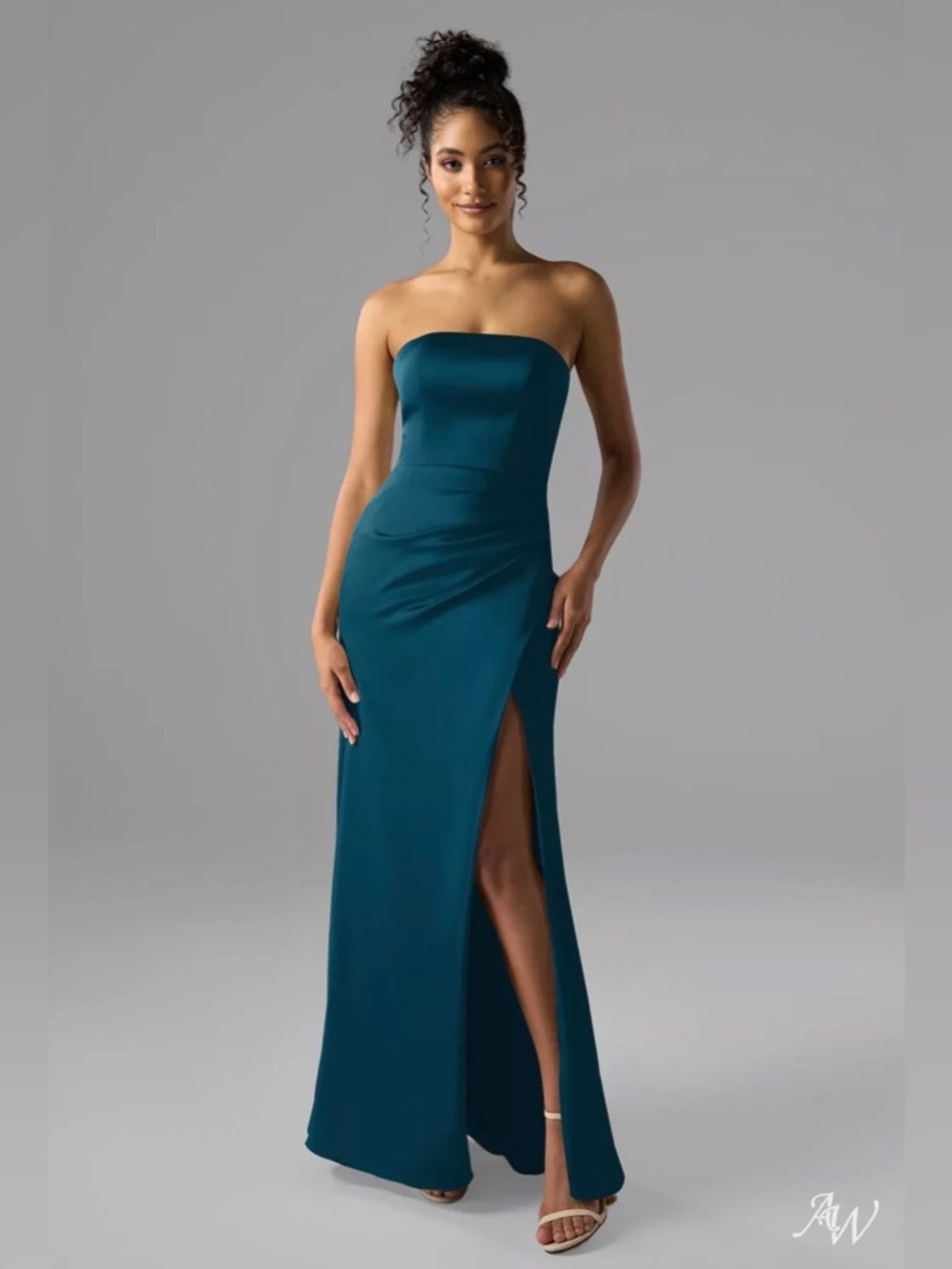 AW Bridal - Syeda Dress - Strapless Evening Gown with Slit